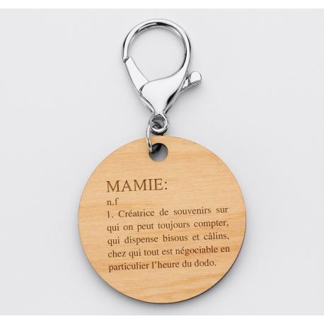 Porte-clés bois médaille ronde - Edition spéciale "Mamie" Porte-clés bois médaille ronde - Edition spéciale "Mamie"